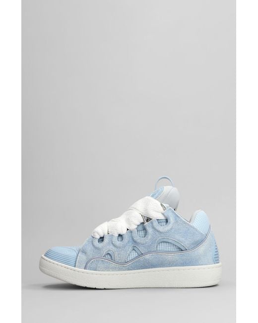 Sneakers Curb in Pelle Celeste di Lanvin in Blue da Uomo