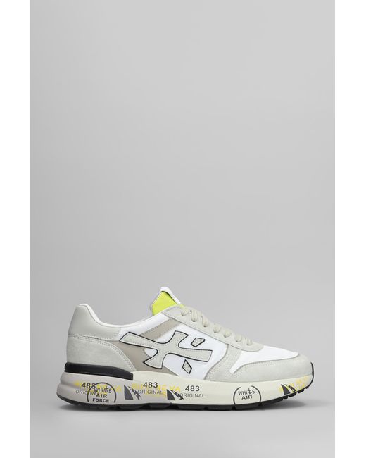 Sneakers Mick in Camoscio e Tessuto Bianco di Premiata in White da Uomo