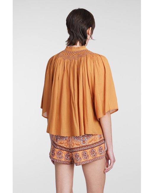 Antik Batik Ayo Blouse In Orange Cotton