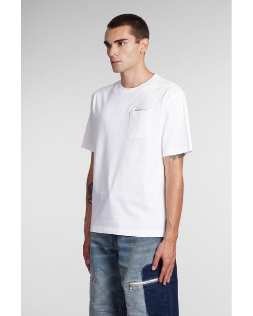Palm Angels White T-shirt In Cotton for men
