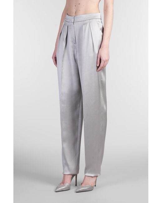 Pantalone in Seta Grigia di Giorgio Armani in Gray