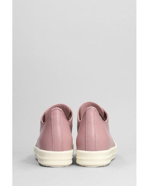 Rick Owens Pink Low Sneakers