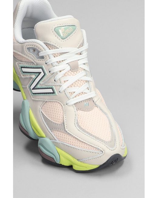 New Balance 9060 Sneakers In Multicolor Leather And Fabric