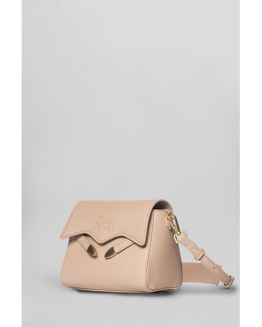 Borsa a spalla Quira grain xsmall in Pelle Cipria di Secret Pon-pon in Natural
