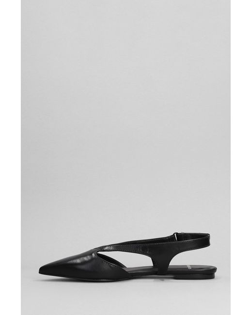 Carrano Gray Ballet Flats In Black Leather