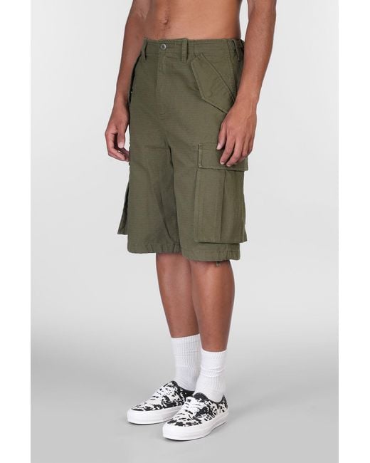 Stussy Shorts In Green Cotton for men