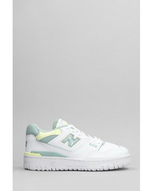 Sneakers 550 in Pelle Bianca di New Balance in White