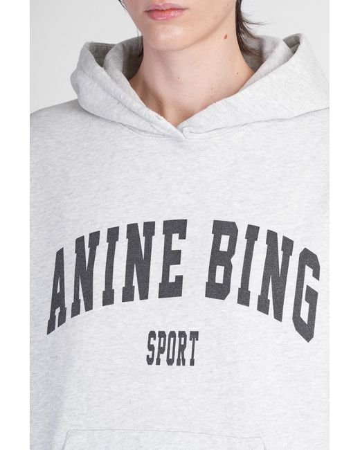 Felpa Harvey in Cotone Grigio di Anine Bing in White