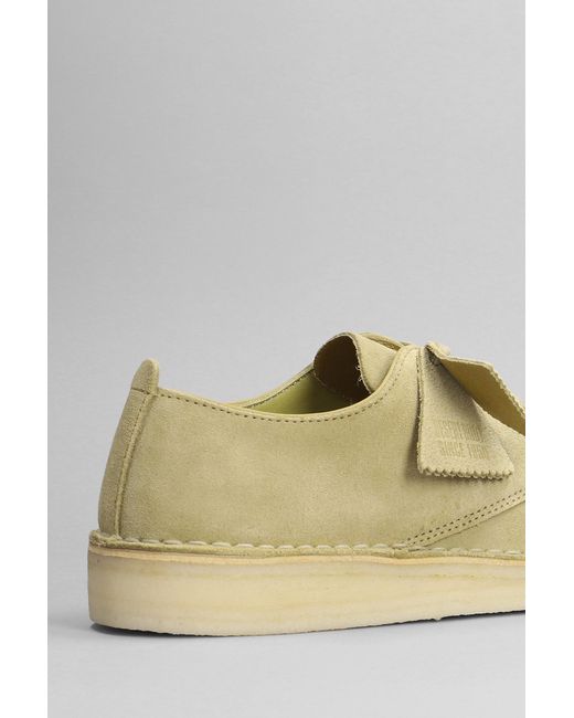 Clarks Metallic Coal London Lace Up Shoes In Khaki Suede for men