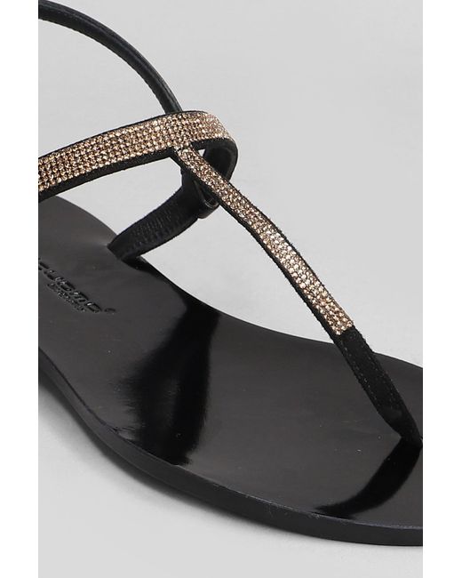 Sandali flats in Pelle Nera di EDDICUOMO in Black