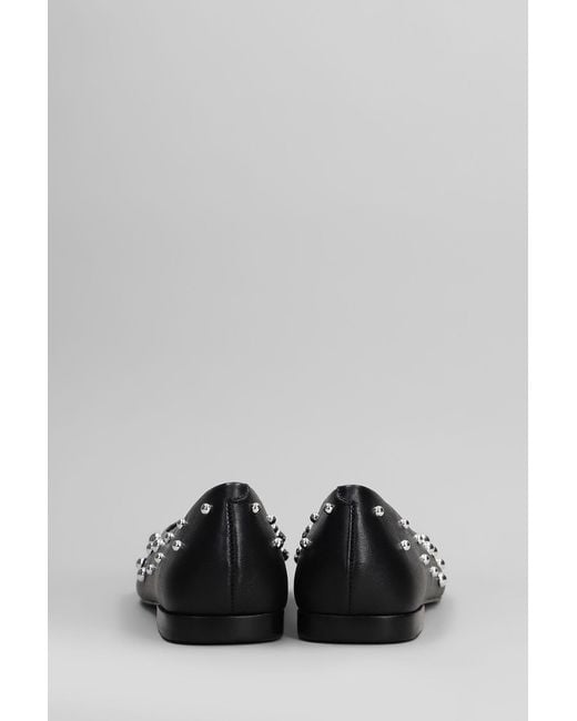 Ballerine in Pelle Nera di Carrano in Gray