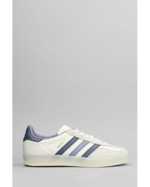 Adidas Gazelle Indoor Sneakers In White Leather