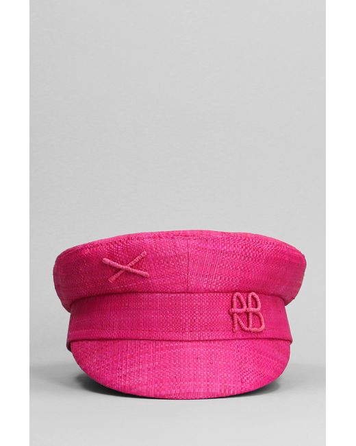 Cappello in Paglia Rosa di Ruslan Baginskiy in Pink