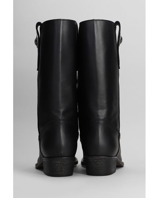 Tronchetti texani in Pelle Nera di Via Roma 15 in Black