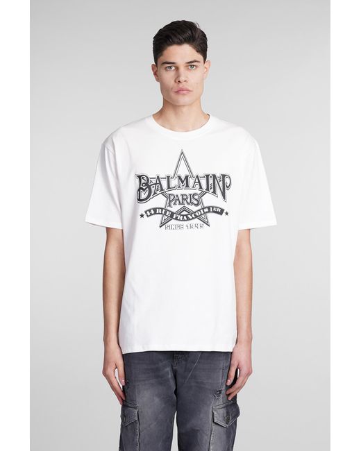 Balmain White T-shirt In Cotton for men