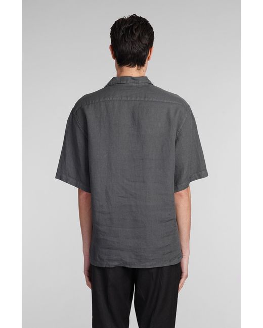 Camicia Mola in lino Grigio di Barena in Gray da Uomo