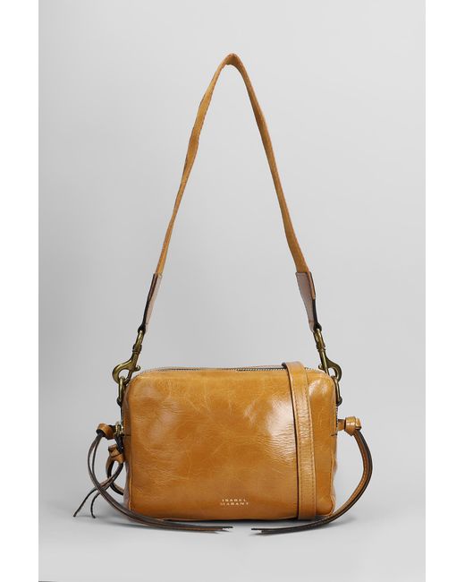Borsa a spalla Wardy camera in Pelle Marrone di Isabel Marant in Brown