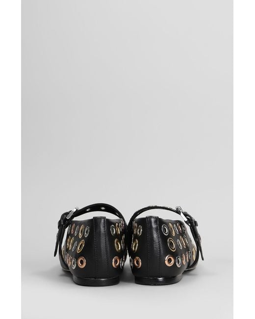 Ballerine in Pelle Nera di Carrano in Gray