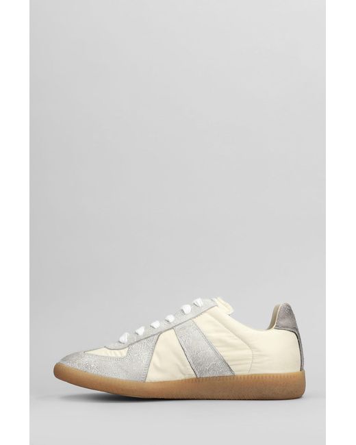 Sneakers Replica in Camoscio e Tessuto Beige di Maison Margiela in White