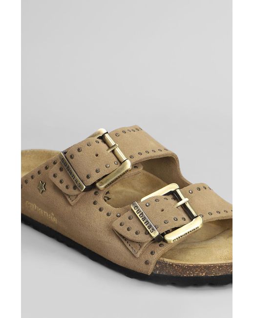 Cubanas Gray Amalia Flats In Taupe Suede