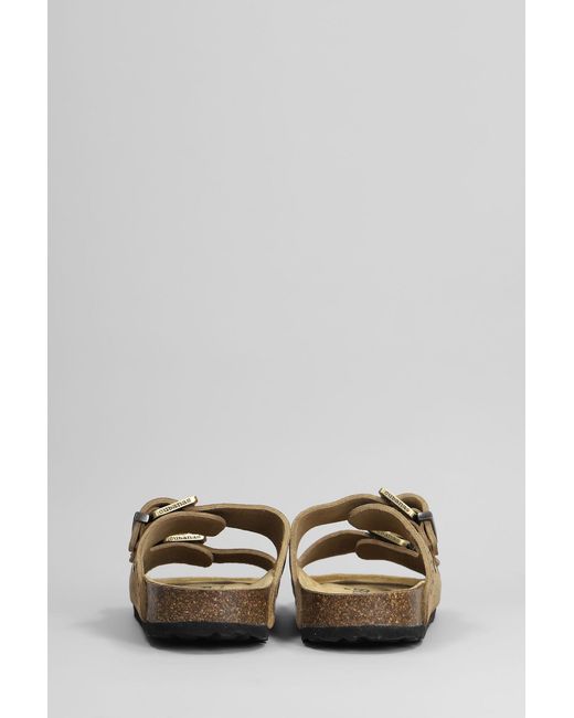 Cubanas Gray Amalia Flats In Taupe Suede