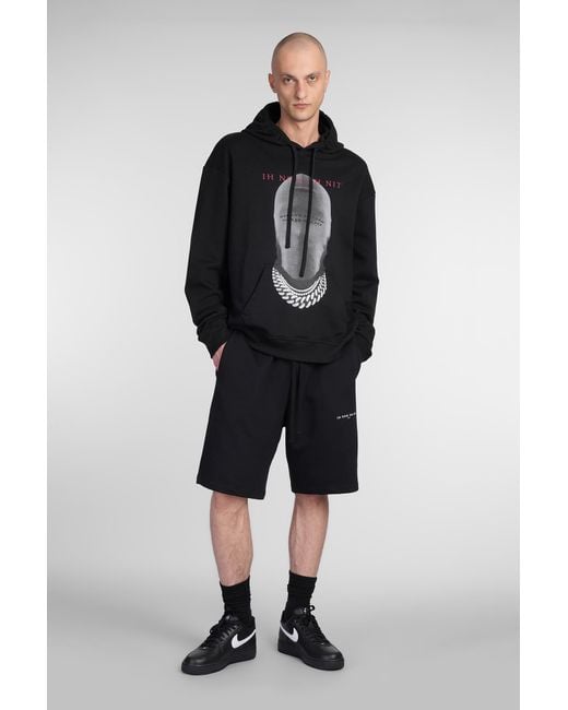 Felpa in Cotone Nero di Ih Nom Uh Nit in Black da Uomo
