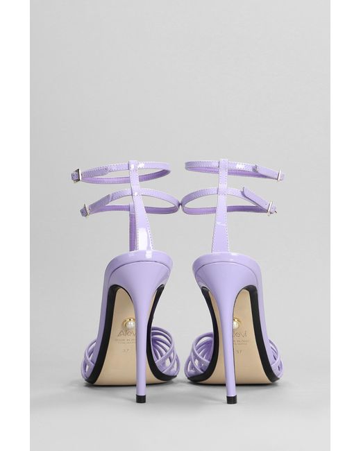 ALEVI Multicolor Stella 110 Sandals In Viola Patent Leather