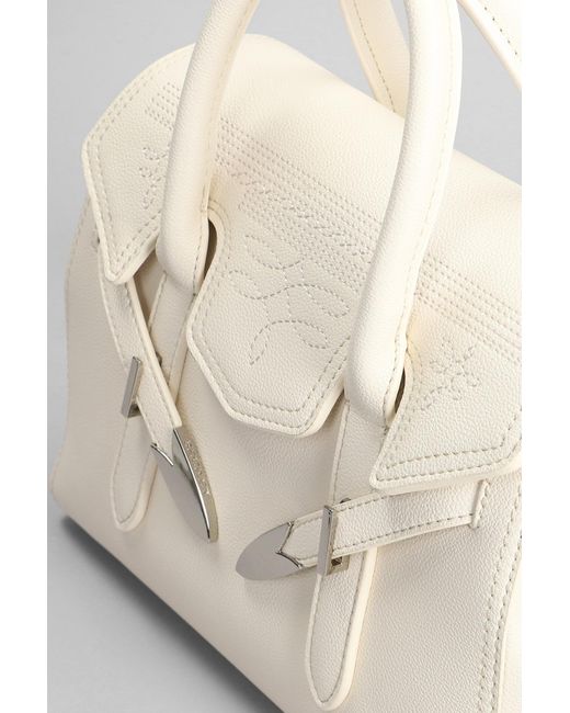 Secret Pon-pon Natural Yalis Rodeo Small Hand Bag In White Leather