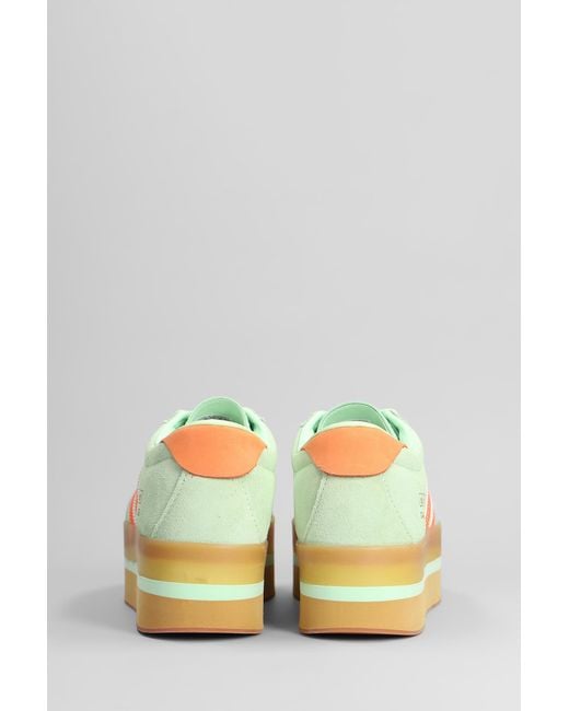 Sneakers Gazelle Stack in Camoscio Verde di Adidas in Yellow