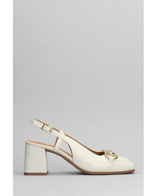 Pedro Miralles White Pumps In Beige Leather