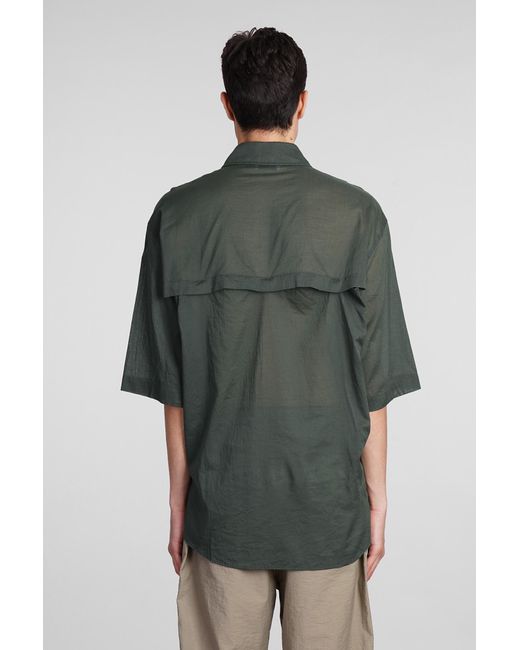 Camicia in Cotone Verde di Lemaire in Green da Uomo