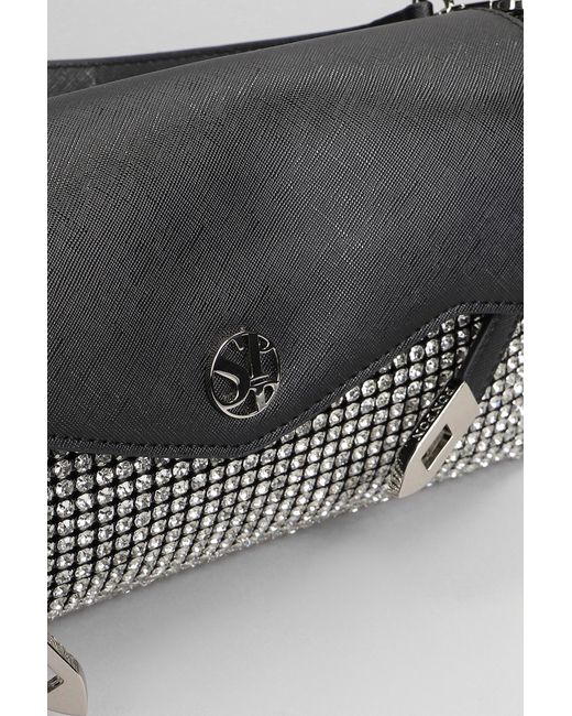Secret Pon-pon Quiny Twinkle Clutch Shoulder Bag In Black Leather