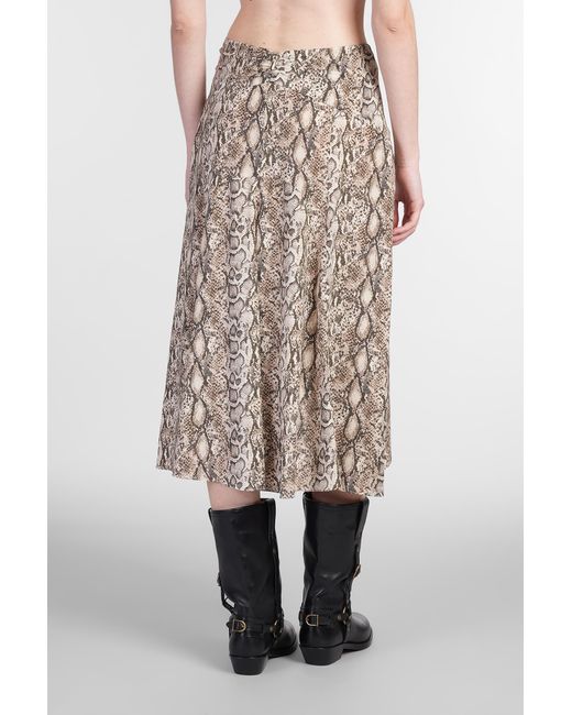Gonna Olena in Seta Beige di Isabel Marant in Natural