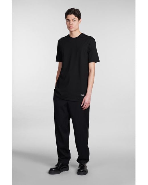 T-Shirt in Cotone Nero di Jil Sander in Black da Uomo