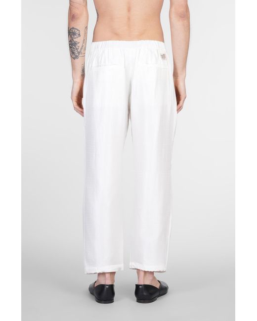 Pantalone Wilder in Seta Bianca di RANRA in White da Uomo