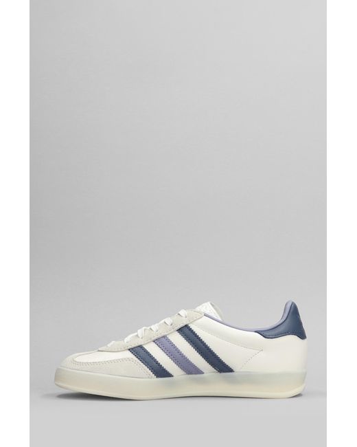 Adidas Gazelle Indoor Sneakers In White Leather
