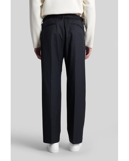 Attachment Black Pants In Blue Polyester for men