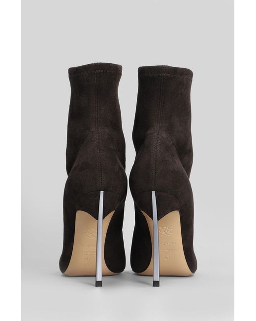 Tronchetti tacco alto Blade stretch in Camoscio Marrone di Casadei in Brown
