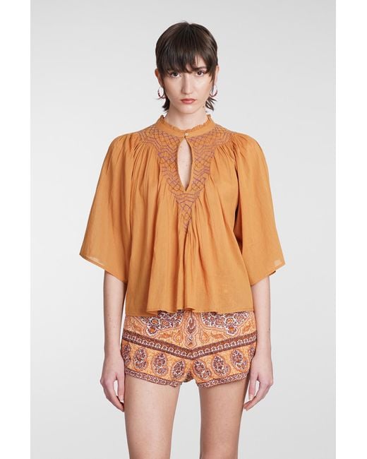 Blusa Ayo in Cotone Arancione di Antik Batik in Orange