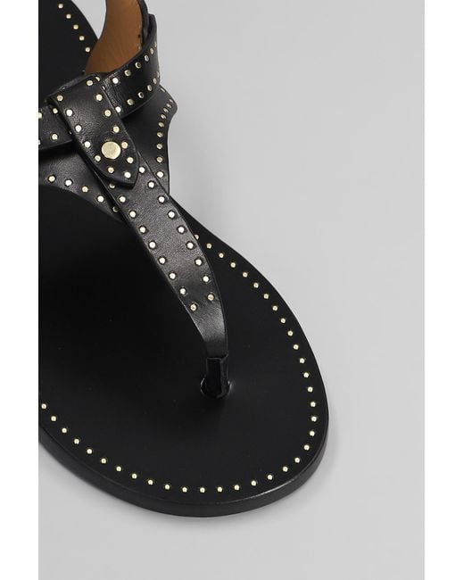 Sandali flats Joony in Pelle Nera di Isabel Marant in Gray