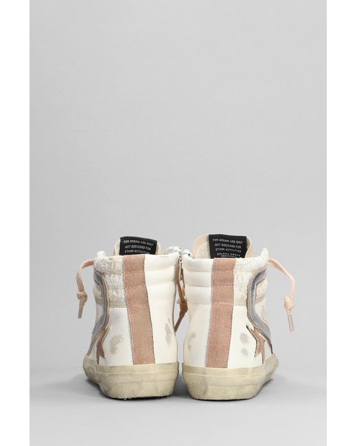 Golden Goose Deluxe Brand Slide Sneakers In White Suede And Leather
