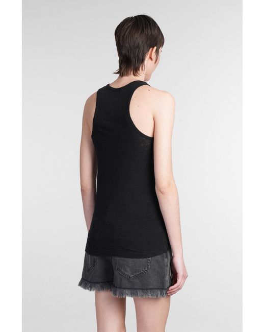 Canotta Thea in lino Nero di Isabel Marant in Black