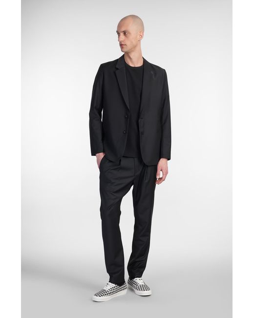 Blazer in Poliestere Nera di Attachment in Black da Uomo