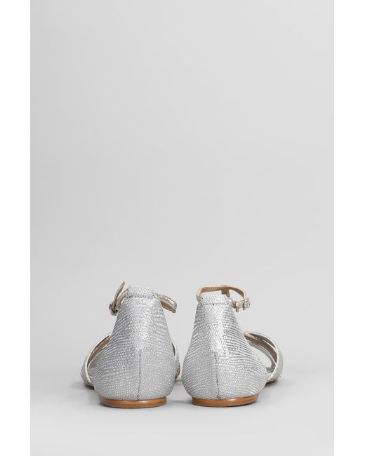 Sandali flats in Glitter Argento di Carrano in White