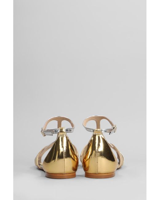 Sandali flats in Pelle Argento di Werner in Multicolor