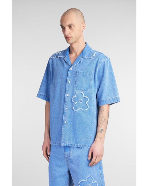 Camicia in denim Blu di Marni in Blue da Uomo