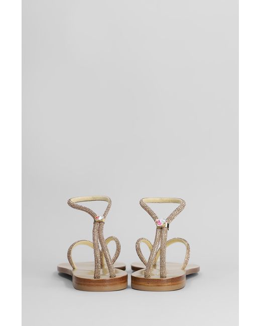 Sandali flats in Pelle Platino di EDDICUOMO in Multicolor