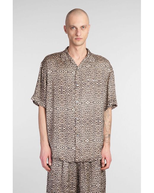Ih Nom Uh Nit Multicolor Shirt In Animalier Viscose for men