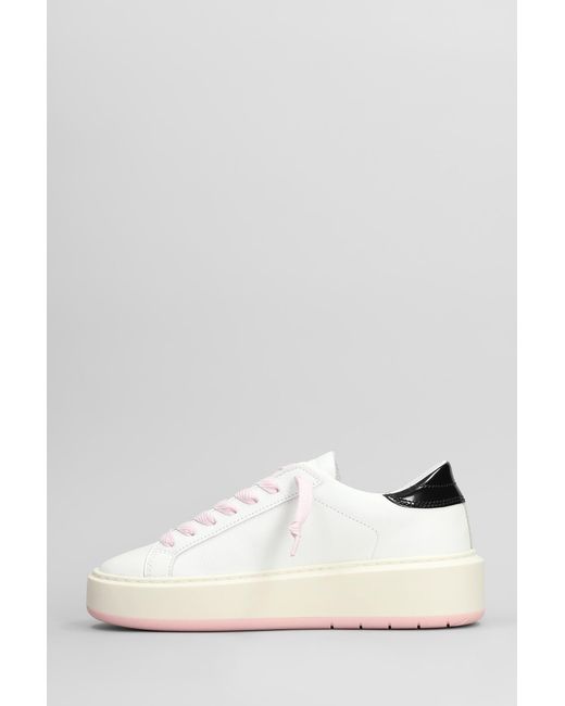 Sneakers Hill Low Platform in Pelle Bianca di Date in White