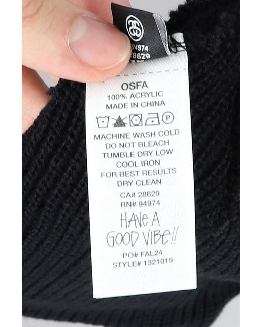 Cappello in Acrilico Nero di Stussy in Black da Uomo